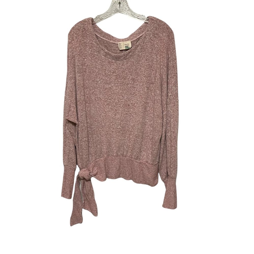 Saturday Sunday Anthropologie Medium Payton Brushed Fleece Waist Tie Swe…